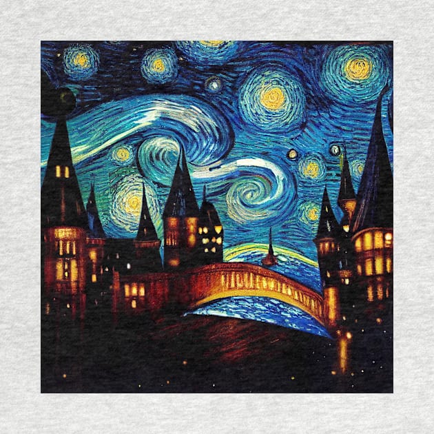 Starry Night Wizarding School Van Gogh by Grassroots Green